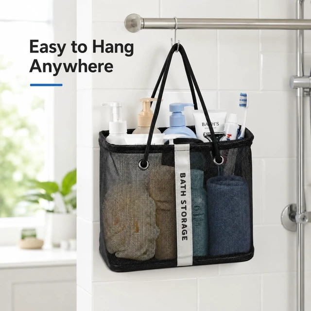 Alt view image 7 of 7 - Dorm & Travel, Portable Mesh Toiletry Bag for Gym