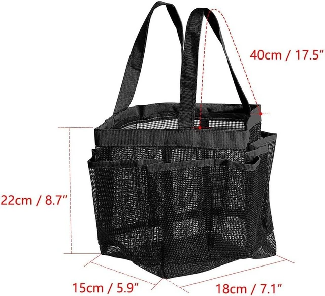 Alt view image 7 of 7 - Quick-Dry Shower Caddy Organizer for Shampoo Conditioner Soap and Bathroom Essentials, Portable Oxford Hanging Toiletry Bag with 7 Mesh Pockets
