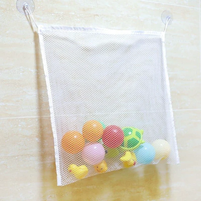 Alt view image 7 of 7 - 4 Pockets, Soap & Small Items, Shampoo, Quick Drain Bath Caddy for Toiletries, Hanging Bathroom Storage Bags with Suction Cup Hooks, 2 Pack Mesh Shower Organizer Bags