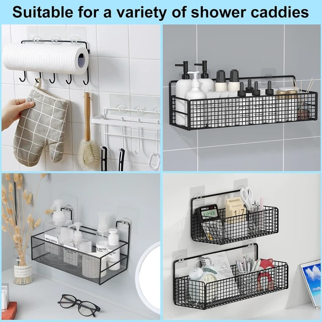 Alt view image 3 of 7 - Strong Adhesive Replacement Hooks for Shower Caddy Corner Bathroom Shelf Basket Soap Dish Hanging Kitchen Accessories