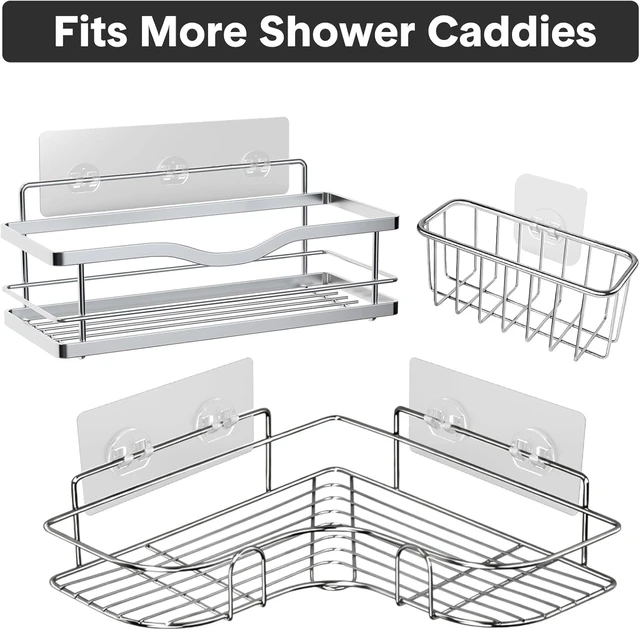 Alt view image 4 of 7 - Strong Adhesive Replacement Hooks for Shower Caddy Corner Bathroom Shelf Basket Soap Dish Hanging Kitchen Accessories