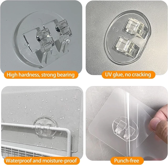 Alt view image 5 of 7 - Strong Adhesive Replacement Hooks for Shower Caddy Corner Bathroom Shelf Basket Soap Dish Hanging Kitchen Accessories