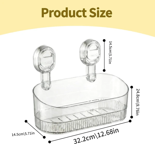 Alt view image 6 of 6 - No-Drill Suction Cup Shower Caddy for Bathroom Organization