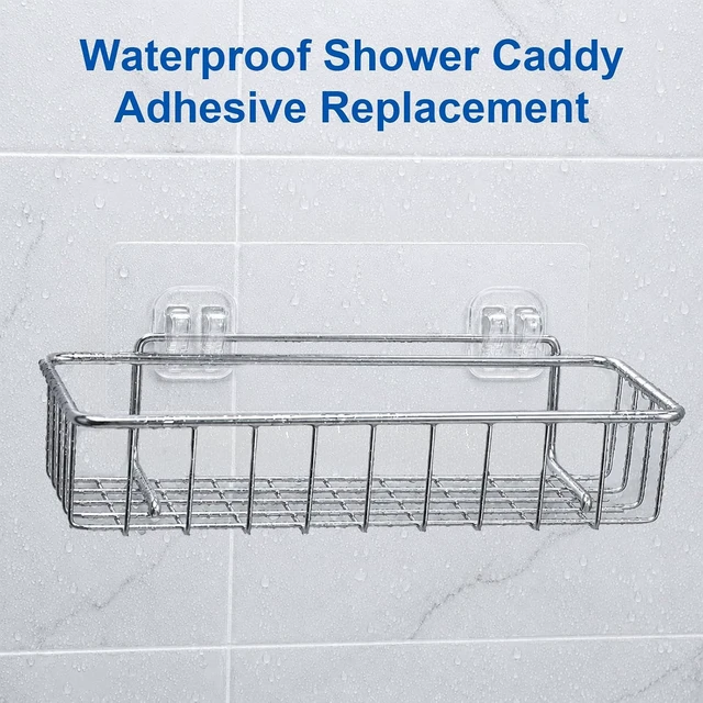 Alt view image 4 of 7 - Bathroom Corner Storage & Kitchen Racks, Soap Holder, Transparent Heavy Duty Waterproof Adhesive Hooks Replacement for Shower Caddy Basket Shelf