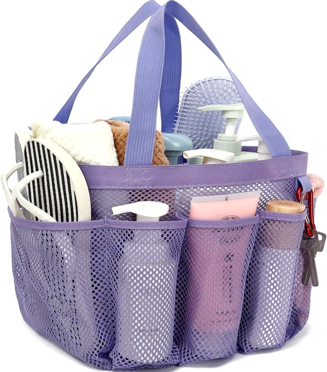 Main image of Quick Dry Bathroom Organizer Tote for Dorm Gym Travel Camping, Portable Mesh Hanging Shower Caddy with 8 Pockets