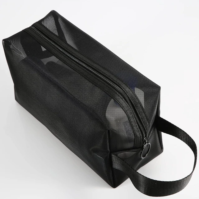 Alt view image 3 of 7 - Hanging Toiletry Organizer for Travel and Bathroom Cosmetics, Portable Mesh Shower Caddy with Zipper and Handles