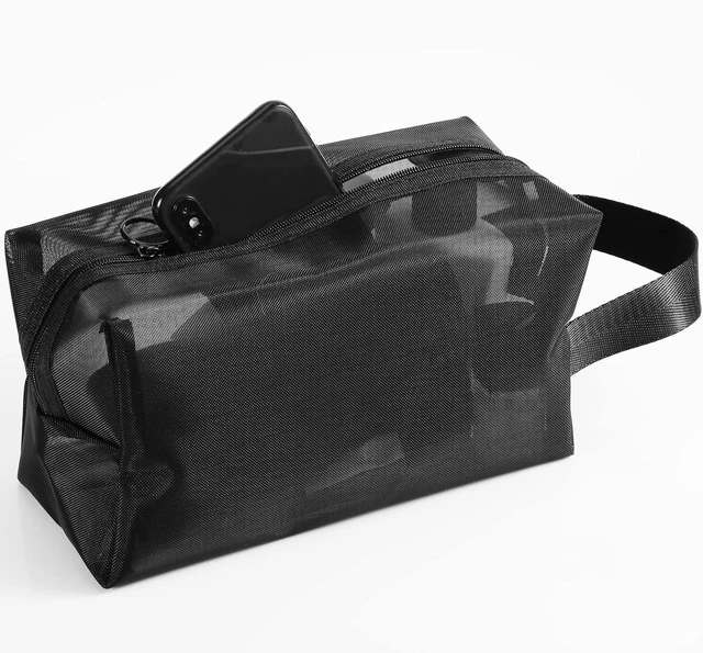 Alt view image 5 of 7 - Hanging Toiletry Organizer for Travel and Bathroom Cosmetics, Portable Mesh Shower Caddy with Zipper and Handles