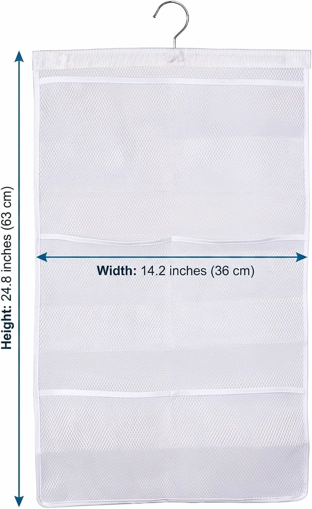 Alt view image 2 of 6 - Quick-Dry Bath Organizer and Space-Saving Bathroom Accessory, Hanging Mesh Shower Caddy with 6 Storage Pockets