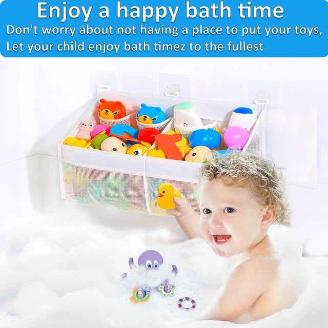 Alt view image 4 of 6 - Space-Saving Bathroom Toy Holder with Drainage Holes, Corner Bathtub Toy Storage Basket - Quick-Dry Mesh Organizer for Kids