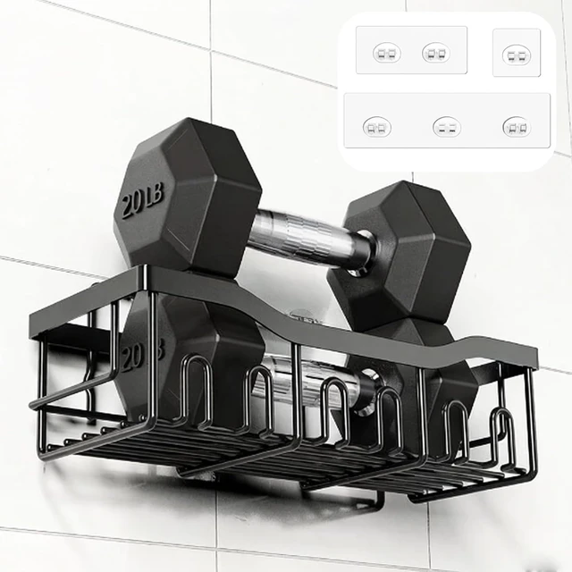 Alt view image 5 of 6 - Strong Waterproof No-Drill Adhesive Strips for Shower Caddy Bathroom Kitchen Wall Mount Storage Rack Soap Holder Hooks Easy Install