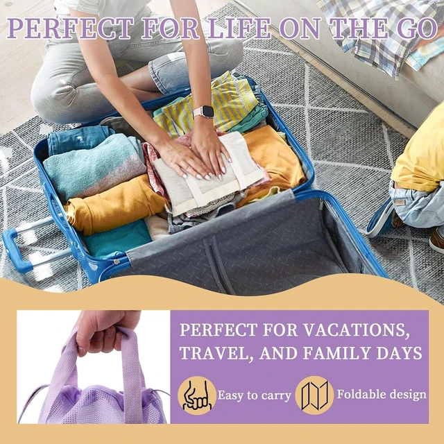 Alt view image 5 of 7 - College Bathroom Toiletries, Gym, Dorm, Travel, Sandproof Mesh Beach Bag with Drawstring and Pocket for Camping, Portable Hanging Shower Caddy