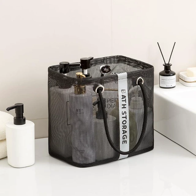 Main image of Portable Bath Storage Basket, Collapsible Mesh Shower Organizer