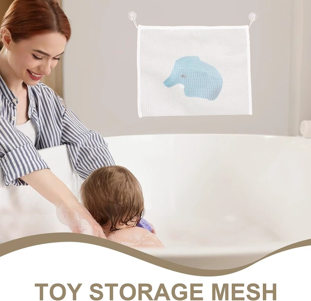 Alt view image 2 of 7 - Quick Dry Bathtub Organizer Net, Baby Bath Toy Storage Mesh Bag with Suction Hook
