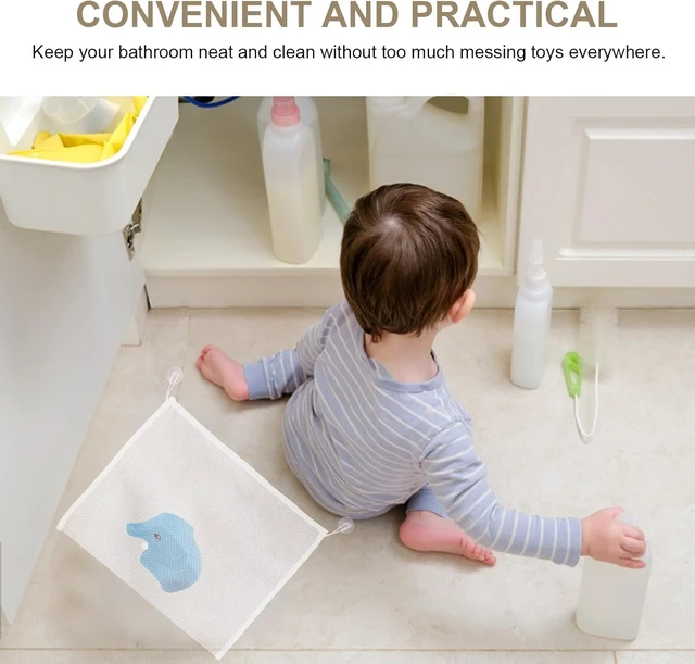 Alt view image 3 of 7 - Quick Dry Bathtub Organizer Net, Baby Bath Toy Storage Mesh Bag with Suction Hook