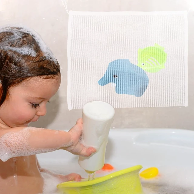 Alt view image 6 of 7 - Quick Dry Bathtub Organizer Net, Baby Bath Toy Storage Mesh Bag with Suction Hook
