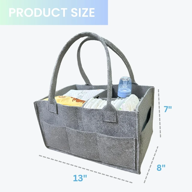 Alt view image 6 of 6 - Portable Baby Diaper Caddy Organizer Newborn Shower Gift Basket Nursery Changing Wipes Storage Bag for Infant Boys and Girls