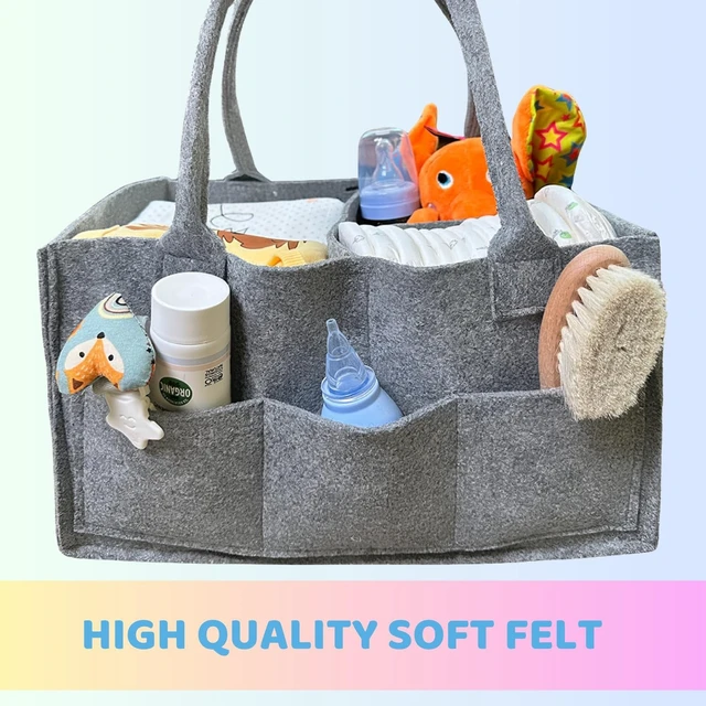 Alt view image 3 of 6 - Portable Baby Diaper Caddy Organizer Newborn Shower Gift Basket Nursery Changing Wipes Storage Bag for Infant Boys and Girls