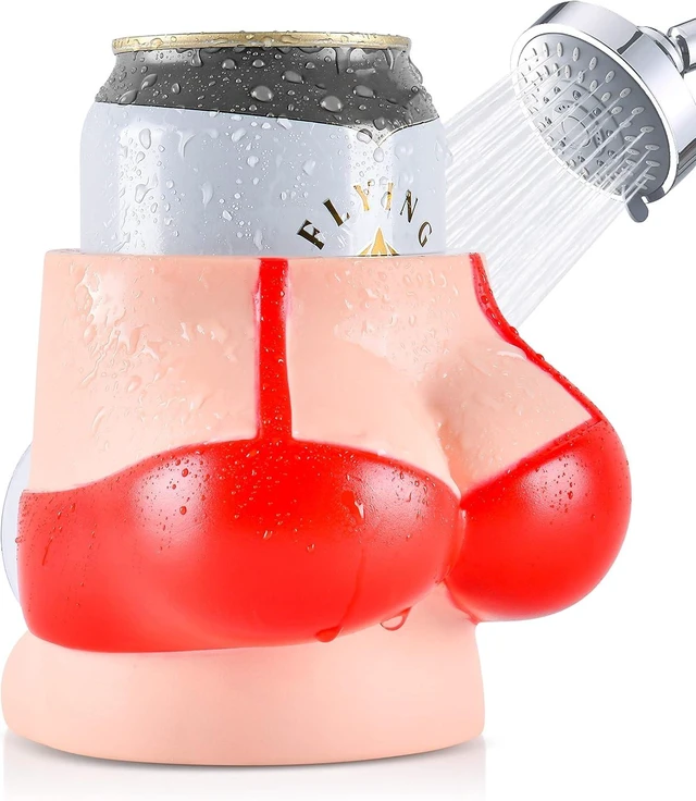 Main image of Silicone Suction Cup Shower Beer Can Holder - Bathroom Drink Accessory for Bath Tub & Shower | Unique Gift Idea for Cold Brew Enthusiasts