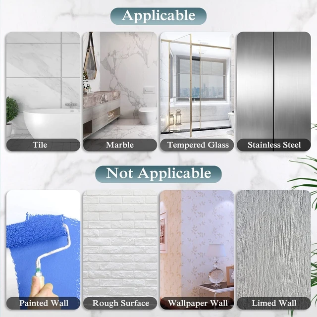 Alt view image 5 of 7 - No-Drill Soap Basket & Bathroom Kitchen Storage Shelves, Clear Adhesive Shower Caddy Set