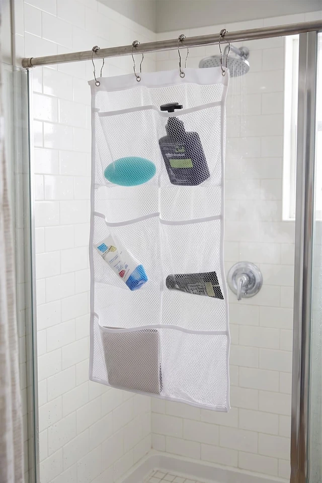 Alt view image 5 of 6 - Space-Saving Quick-Dry Bathroom Organizer, 6-Pocket Hanging Mesh Shower Caddy