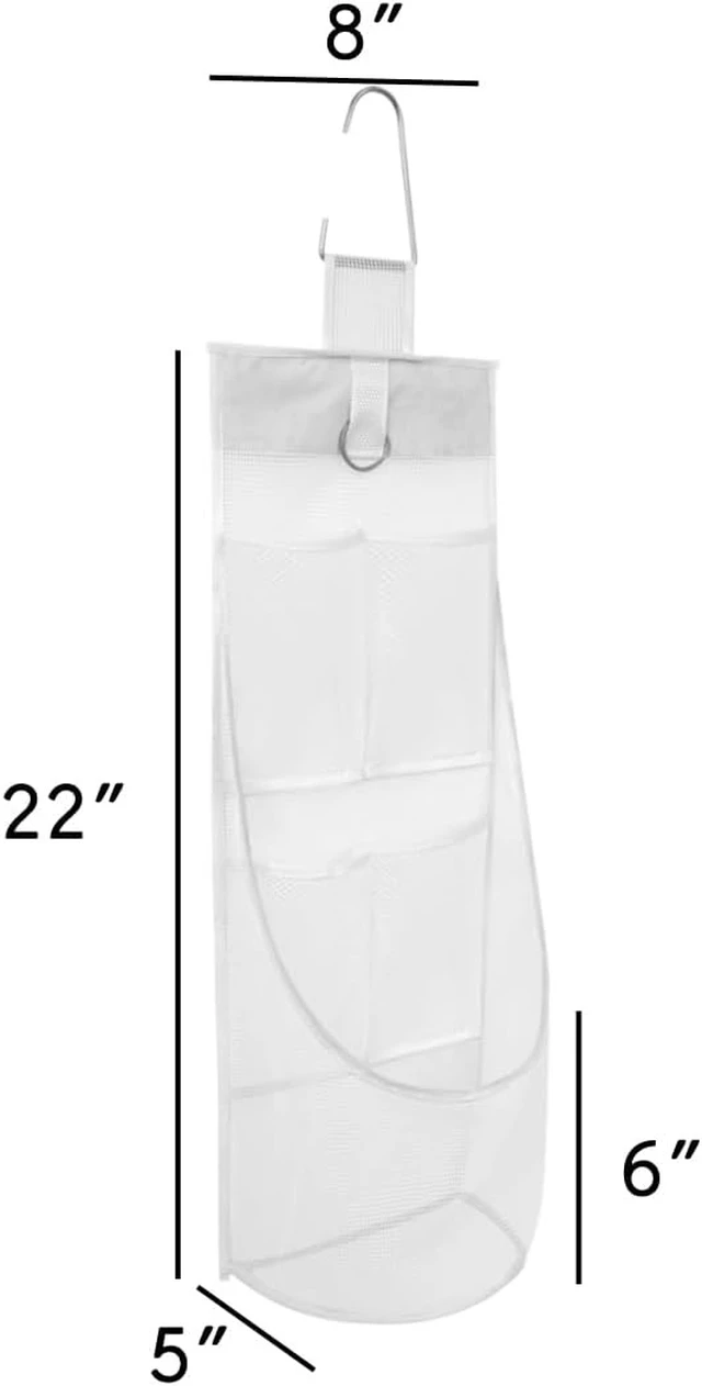 Alt view image 2 of 7 - Net Storage Bag for Closet Nursery Office Dorm RV Toys Cosmetics Sundries, Durable Shower Caddy, Hanging Mesh Bathroom Organizer