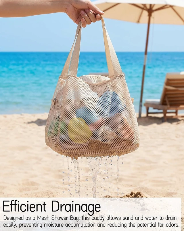 Alt view image 2 of 7 - Zippered Mesh Toiletry Organizer for Travel Beach Gym Camping Quick Dry