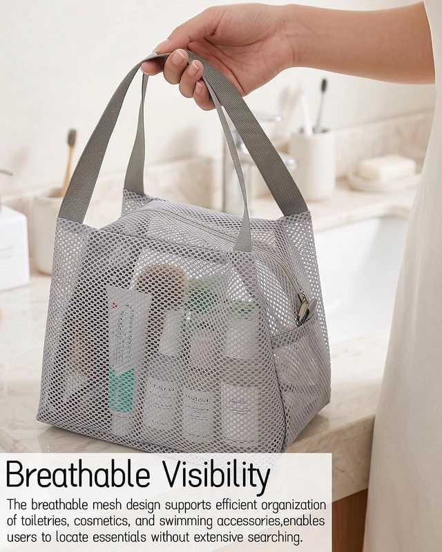 Alt view image 3 of 7 - Zippered Mesh Toiletry Organizer for Travel Beach Gym Camping Quick Dry
