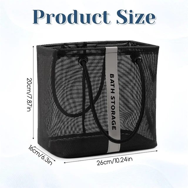 Alt view image 3 of 7 - Portable Mesh Shower Basket for Camping Dorm Gym Beach