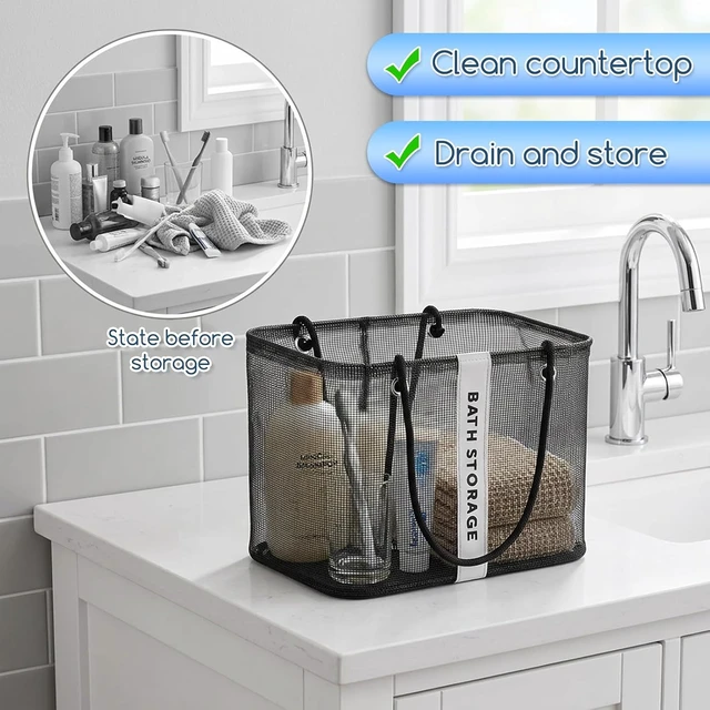 Alt view image 4 of 7 - Portable Mesh Shower Basket for Camping Dorm Gym Beach