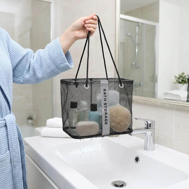 Alt view image 5 of 7 - Portable Mesh Shower Basket for Camping Dorm Gym Beach