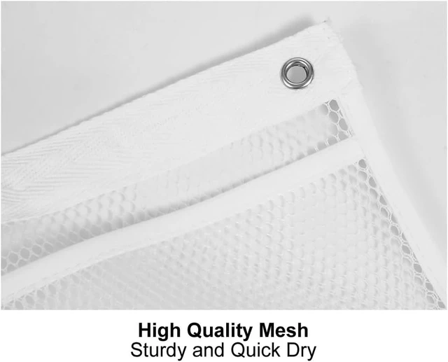 Alt view image 6 of 7 - Bathroom Bath Toy Holder, Shower Curtain Rod Liner Storage Caddy, Mesh Hanging Organizer with 6 Pockets