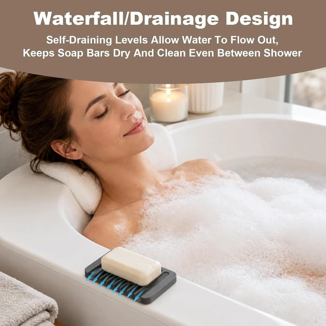 Alt view image 6 of 7 - Silicone Soap Bar Rack for Sink & Dish Area