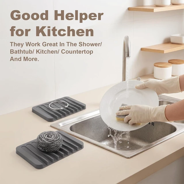 Alt view image 5 of 7 - Silicone Soap Bar Rack for Sink & Dish Area