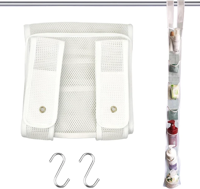 Main image of Foldable Lightweight Portable Storage Bag, Hanging Mesh Shower Organizer with 7 Pockets