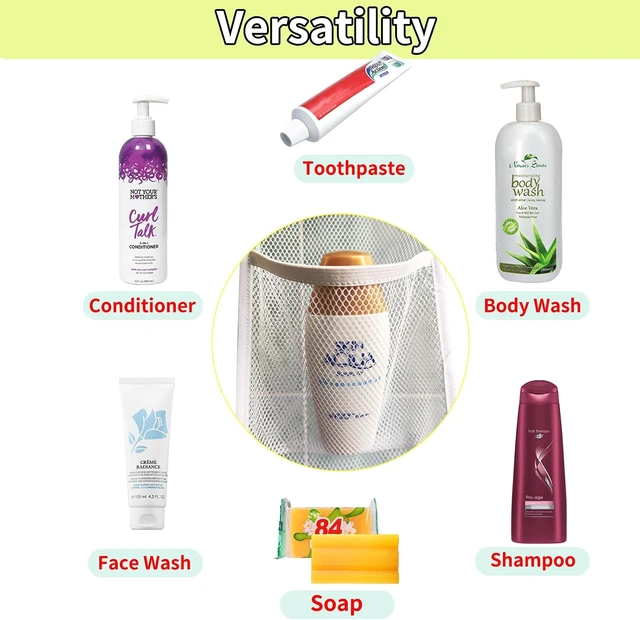 Alt view image 5 of 7 - Foldable Lightweight Portable Storage Bag, Hanging Mesh Shower Organizer with 7 Pockets