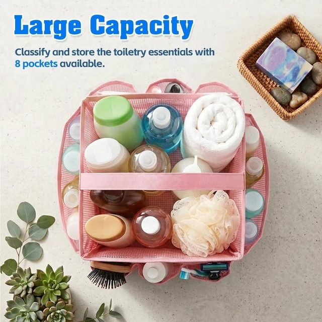 Alt view image 2 of 7 - Quick-Dry Bag for Gym Beach Camping Travel Bathroom, Large Capacity 9-Pocket Toiletry Organizer, Portable Mesh Shower Caddy for College Dorms