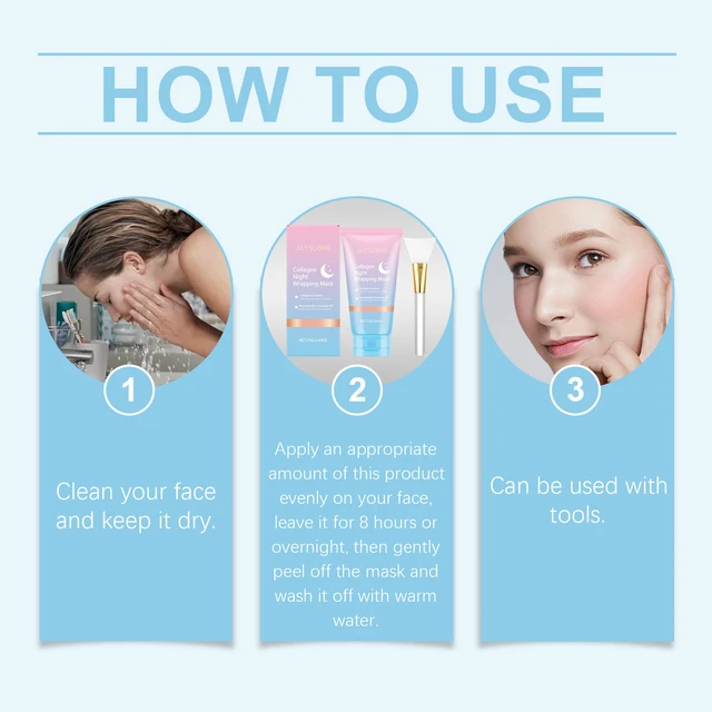 Alt view image 5 of 5 - Collagen Overnight Peel-Off Mask Deep Cleansing Exfoliating Hydrating Oil Control Skin Renewal