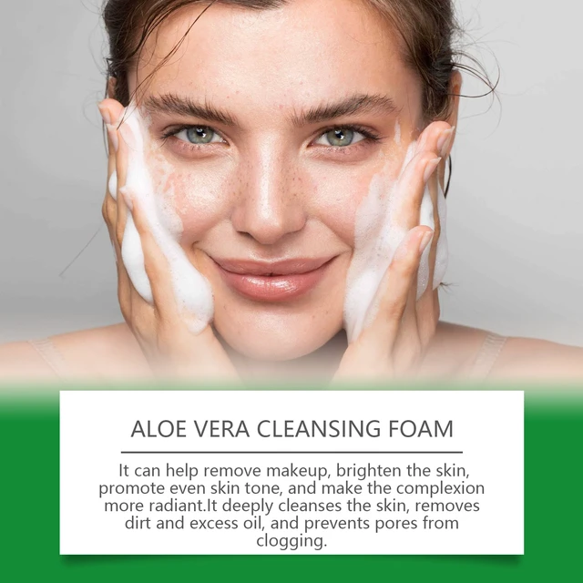 Alt view image 4 of 6 - Aloe Vera Face Wash Gentle Deep Cleanser for Pores Hydrating Oil Control Moisturizing Non-Tightening