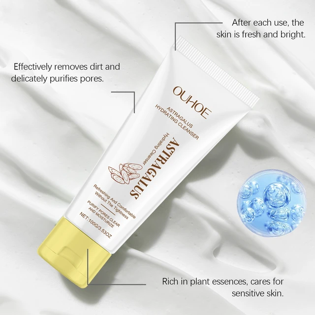Alt view image 3 of 5 - Refreshing & Hydrating Facial Cleanser for Skin Moisture Balance, Astragalus Clarifying Face Wash - Gentle Deep Cleansing