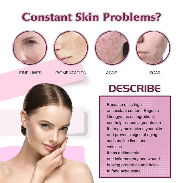 Alt view image 3 of 7 - Hydrate & Firm Skin, Fade Acne Scars & Pores, Qiongya Begonia Noodle Oil - Desalinate