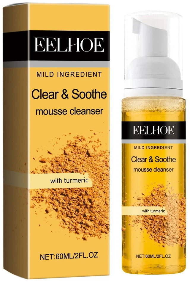 Main image of Turmeric Gentle Facial Cleansing Foam Mousse for Pore Care & Skin Deep Cleaning