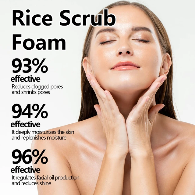 Alt view image 3 of 6 - Rice Extract Brightening Face Wash Deep Clean Pore Tightening Repair Dull Skin Whitening Cleanser