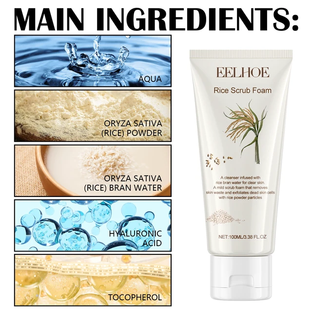 Alt view image 5 of 6 - Rice Extract Brightening Face Wash Deep Clean Pore Tightening Repair Dull Skin Whitening Cleanser