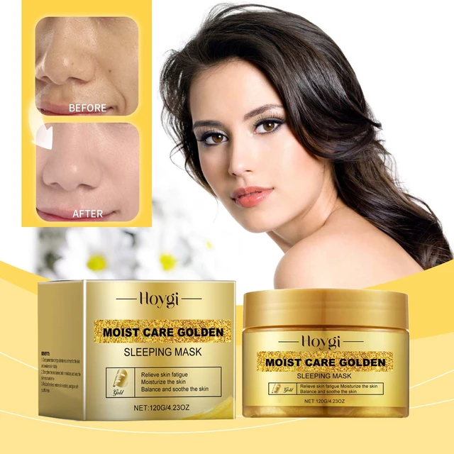 Alt view image 2 of 6 - HOYGI Gold Overnight Face Mask Hydrating Brightening Firming Moisturizing Skincare Sleeping Pack