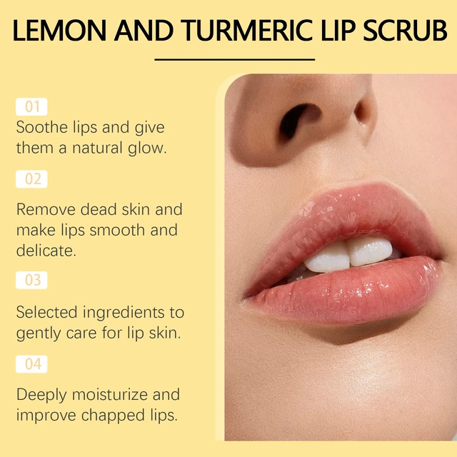 Alt view image 3 of 5 - Turmeric Lemon Lip Exfoliator Gentle Deep Cleanse Dead Skin Removal Moisturizing Nourishing Soft Tender Lips