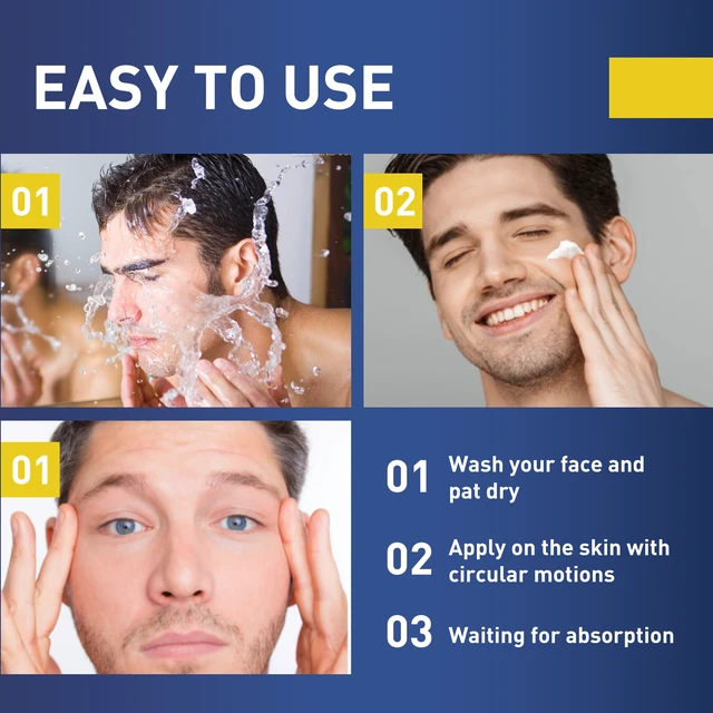 Alt view image 5 of 5 - Wrinkle Reduction & Skin Repair, Men's Anti-Aging Moisturizing Face Cream - Hydrating