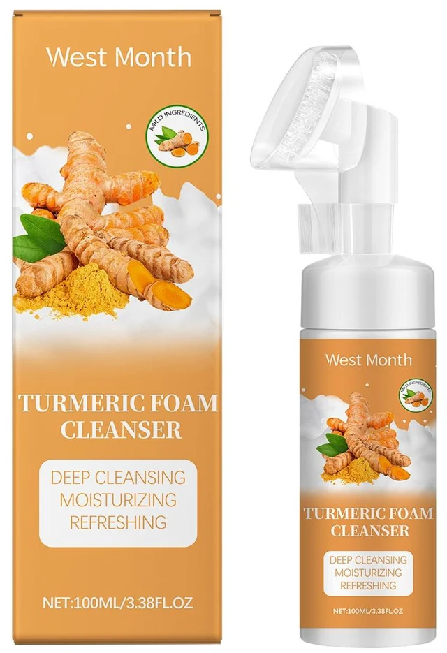 Main image of West Month Turmeric Foaming Face Wash - Gentle Deep Pore Cleansing & Hydrating Refreshing Cleanser