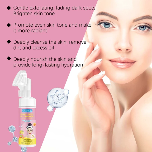 Alt view image 4 of 6 - Turmeric Kojic Acid Foaming Face Wash Hydrating Gentle Deep Cleansing Skin Clarifying Mousse