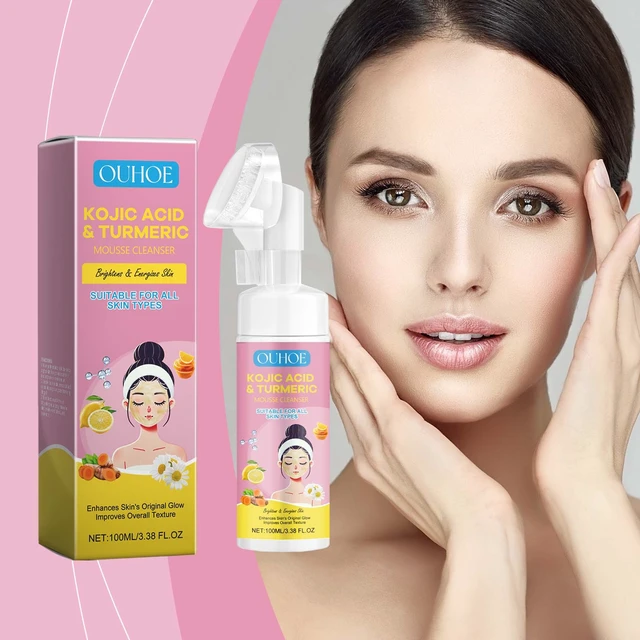 Alt view image 2 of 6 - Turmeric Kojic Acid Foaming Face Wash Hydrating Gentle Deep Cleansing Skin Clarifying Mousse