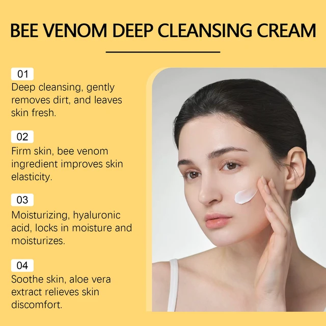 Alt view image 3 of 6 - Gentle & Deep Clean for Radiant Smooth Skin, Moisturizing, Bee Venom Cleansing Cream Hydrating